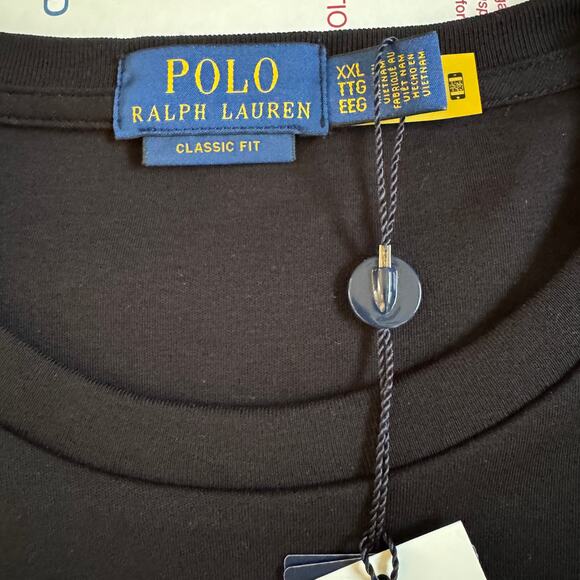 Polo Ralph Lauren Classic Fit Cotton Crewneck T-Shirt Long Sleeve EUC Black XXL - Picture 10 of 12